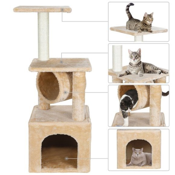 Three Levels Cat Tree Activity Tower Furniture Scratching Post Condo Fur… - Picture 6 of 6